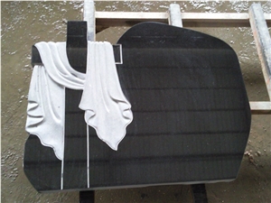 Beautiful Style Polished Black Granite Tombstone
