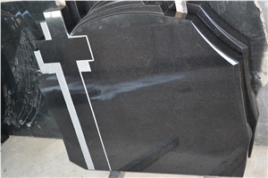 Beautiful Style Polished Black Granite Tombstone