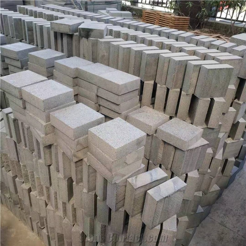 Dark Grey Granite Cobble Stone Cube Stone Pavers