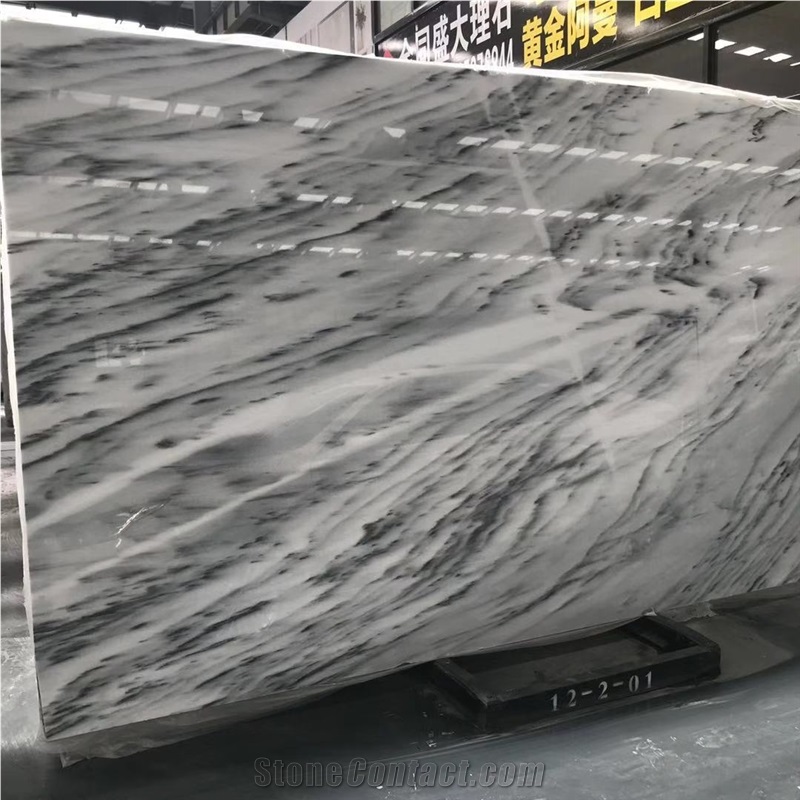 Ink Wood Grain White and Black Color Marble