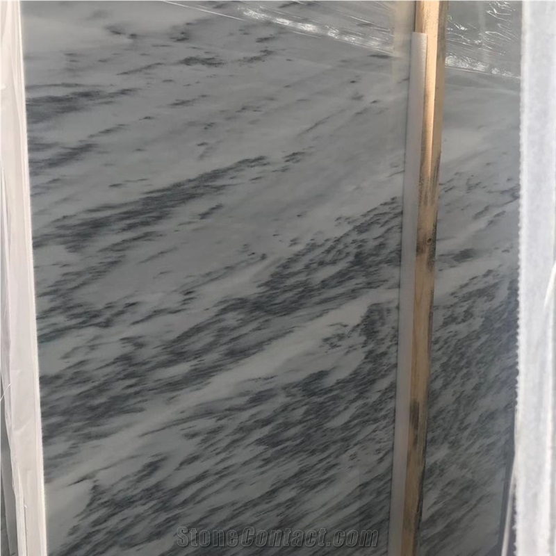 Ink Wood Grain White and Black Color Marble
