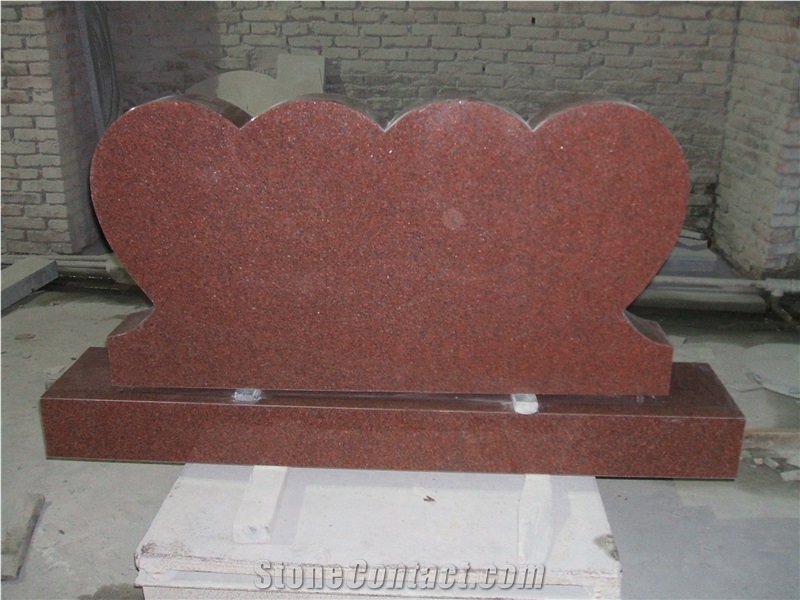 Simple Tombstone Granite Headstone and Base