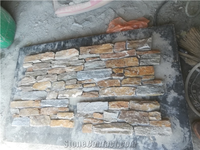 Cement Cultured Stone Rustic Stacked Stone Wall