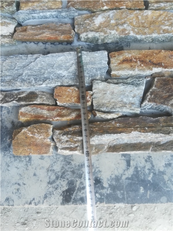 Cement Cultured Stone Rustic Stacked Stone Wall