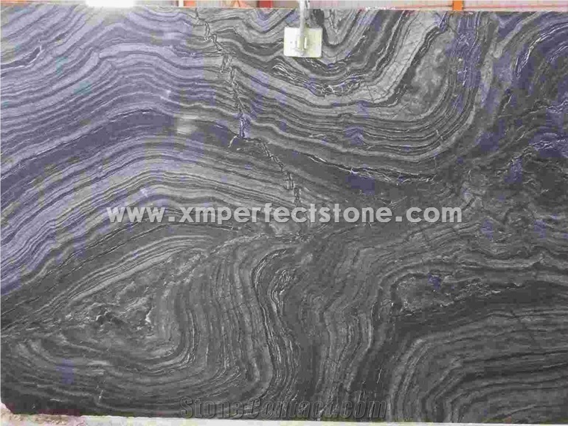 Antique Black/Ancient Wood Grain Marble Slab&Tile