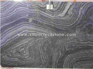 Antique Black/Ancient Wood Grain Marble Slab&Tile