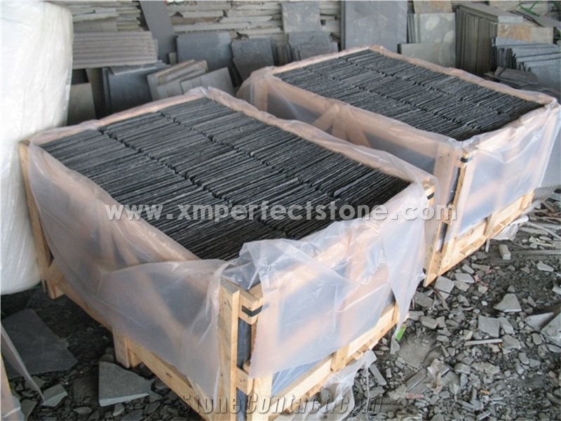 Grey Black Roof Slate Tiles with Holes Slate Roof