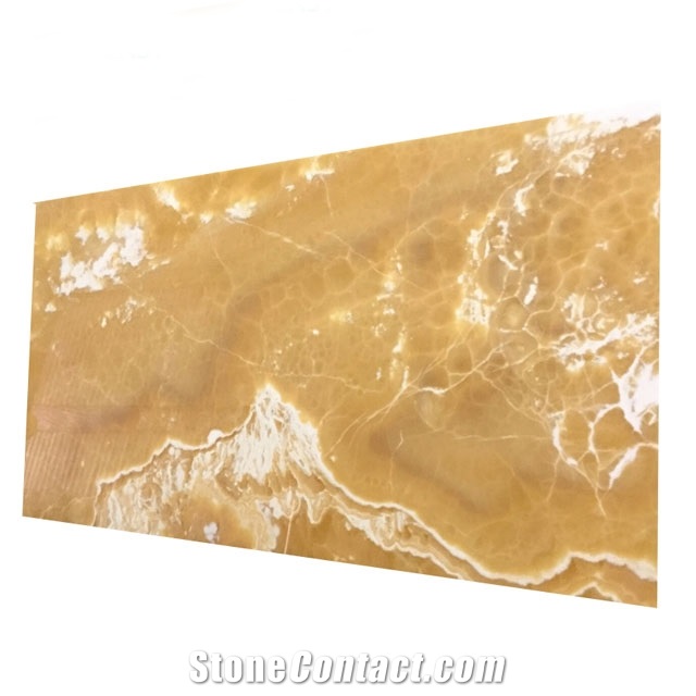 Natural Honey Orange Onyx with White Veins for Projects