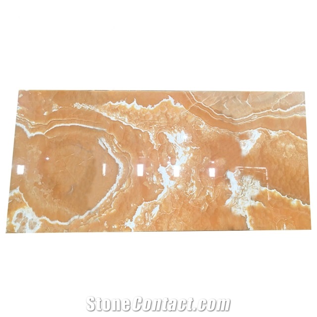 Natural Honey Orange Onyx with White Veins for Projects