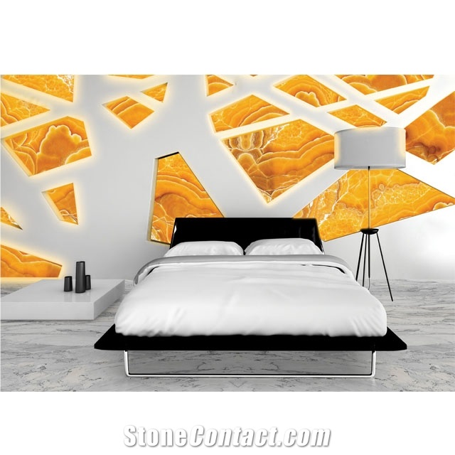 Natural Honey Orange Onyx with White Veins for Projects