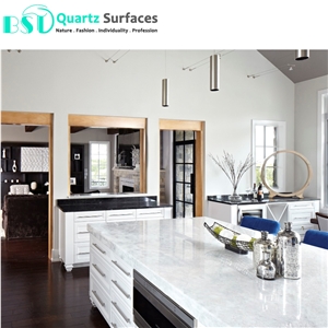 Marble Look Man Made Quartz Table Top