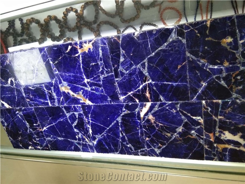 Translucent Semiprecious Stone Sodalite Slabs