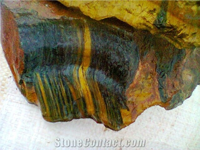 Yellow and Blue Tiger Eye Semiprecious Stone Raw