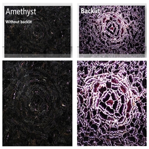 Luxury Amethyst Semiprecious Stone Flower Design