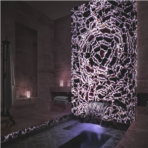 Luxury Amethyst Semiprecious Stone Flower Design