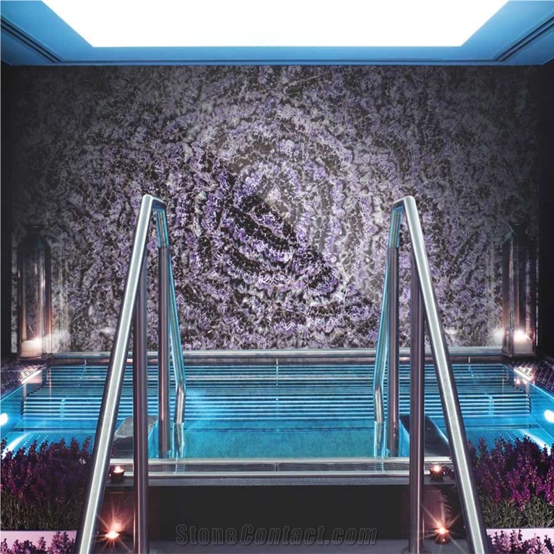 Luxury Amethyst Semiprecious Stone Flower Design