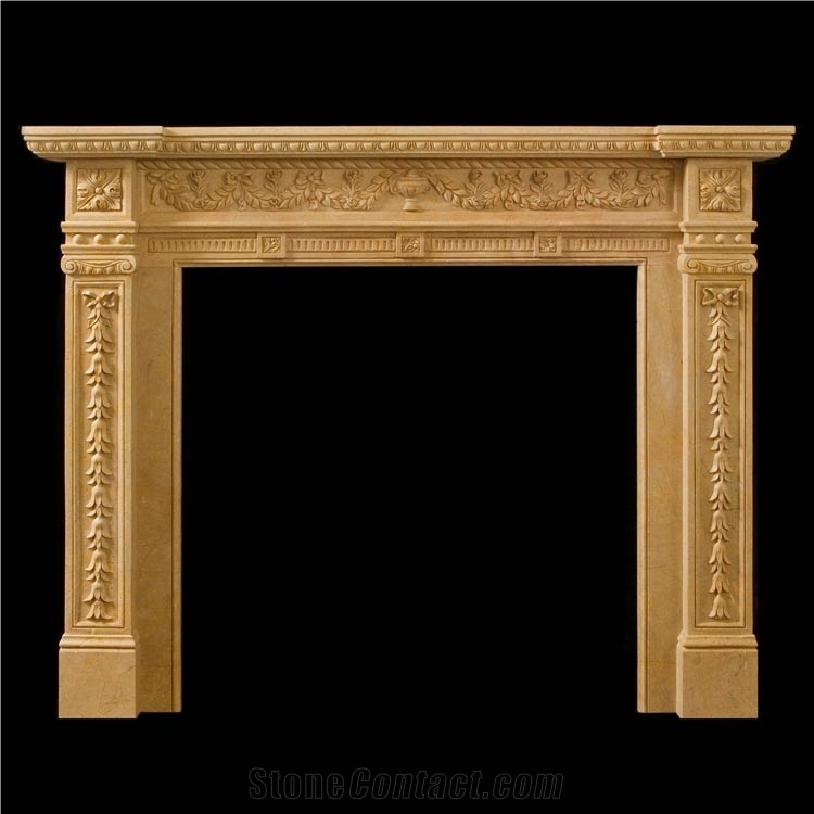 Egypt Sunny Gold Marble Fireplace Mantel