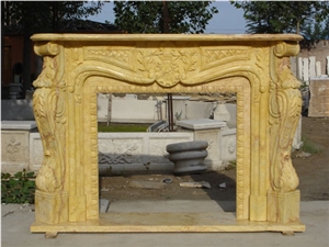 Egypt Sunny Gold Marble Fireplace Mantel