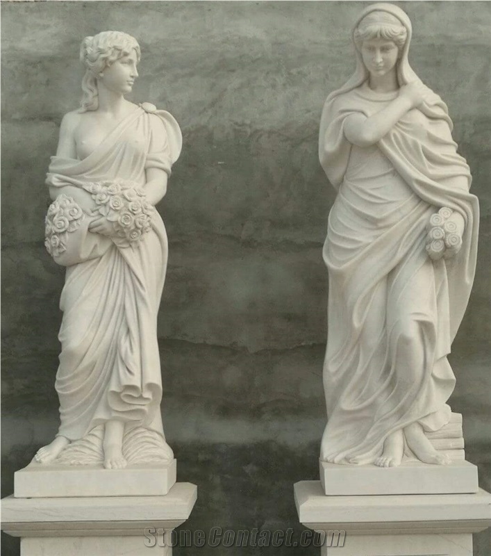 Lady Statue,Human Sculpture Stone Carvings White Marble Sculpture Customized
