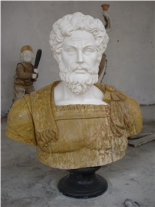 Western Human Statue White Marble Sculpture,Bust