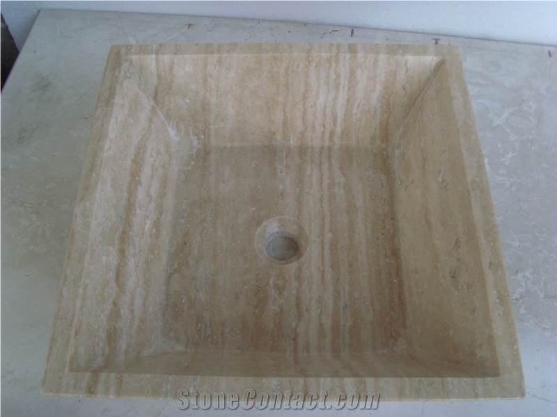 Beige Travertine Basins, Travertine Bathroom Sinks