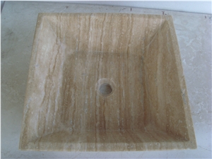 Beige Travertine Basins, Travertine Bathroom Sinks