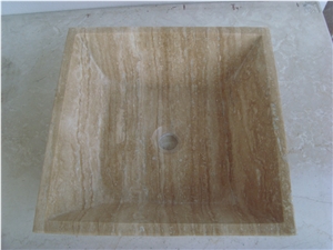 Beige Travertine Basins, Travertine Bathroom Sinks