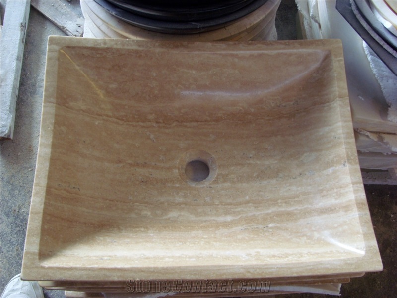 Beige Travertine Sinks, Travertine Wash Basins