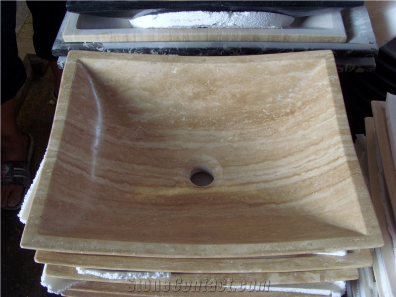 Beige Travertine Sinks, Travertine Wash Basins