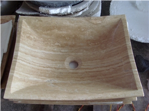 Beige Travertine Sinks, Travertine Wash Basins