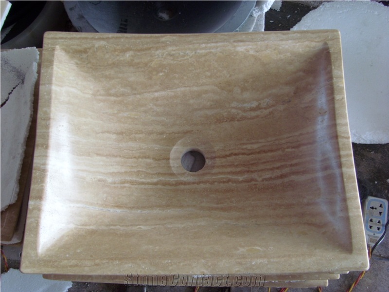 Beige Travertine Sinks, Travertine Wash Basins