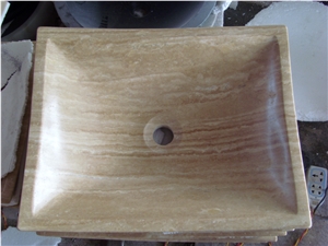 Beige Travertine Sinks, Travertine Wash Basins