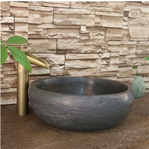 Blue Limestone Wash Basins, Stone Bathroomn Sink