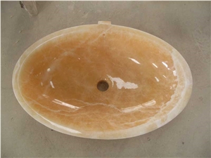 Honey Onyx Wash Basins, Honey Onyx Oval Sinks