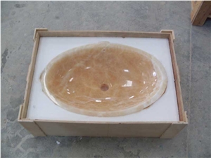 Honey Onyx Wash Basins, Honey Onyx Oval Sinks