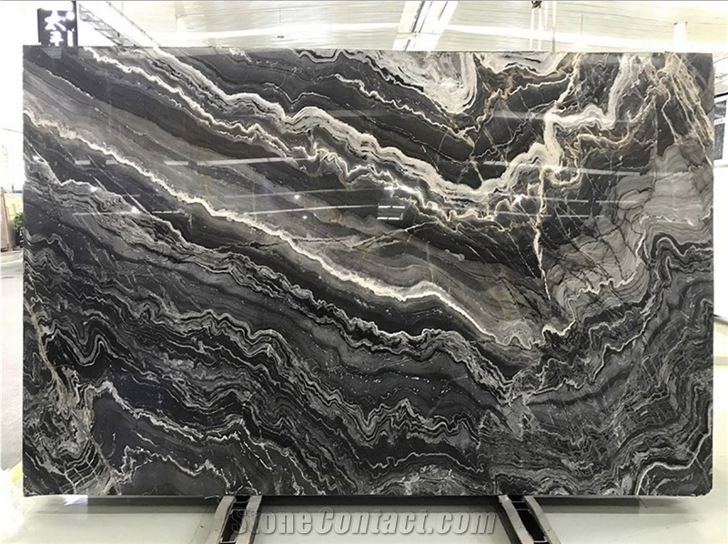 Australia Gray Ocean Waves Marble Slabs & Tiles