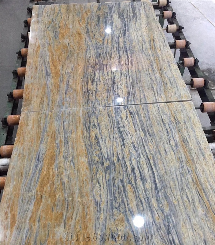 River Golden Peacock Jade Pesco Gold Marble Slabs