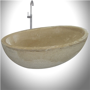 Beige Travertine Bathtub