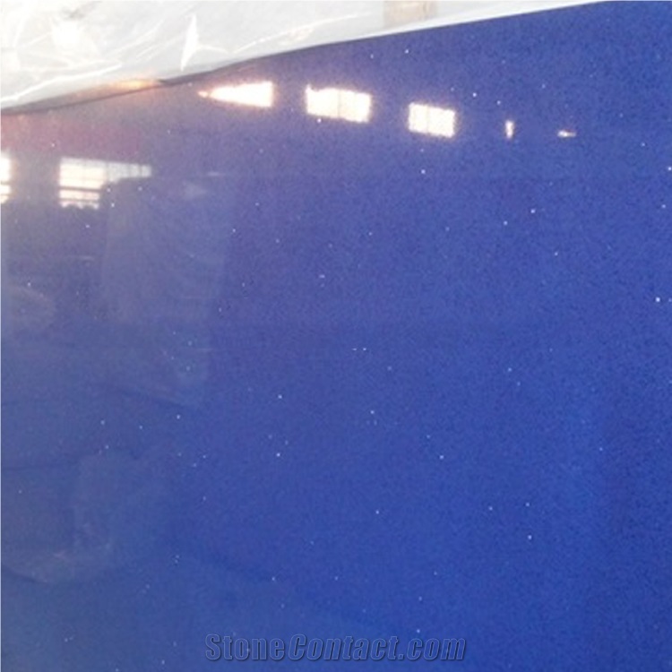 Crystal Blue Engineered Quartz Stone Slab
