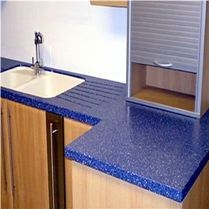 Crystal Blue Engineered Quartz Stone Slab