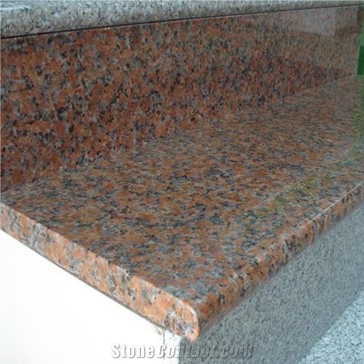 Maple Leaf Red Granite Stairs