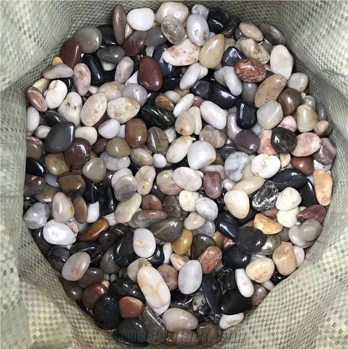 China Cheap Mixed Color Pebble Stone