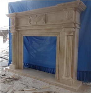 French Indoor Decoration Stone Fireplace Surround