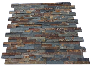 Multicolor Rusty Slate Stacked Stone Veneer Cladding