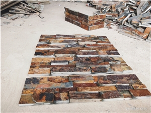 Multicolor Rusty Slate Stacked Stone Veneer Cladding