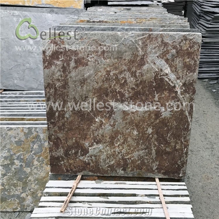 China Green Rusty Wall Floor Slate Tiles
