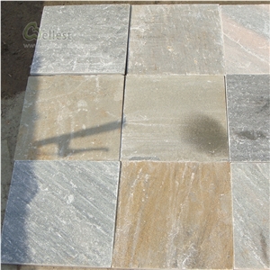 China Yellow Wooden Grain Slate Floor Tiles