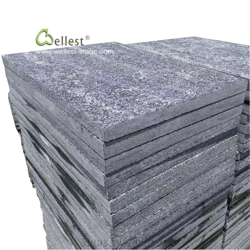 Qt020 Black Quartzite Natural Stone Paving Tile