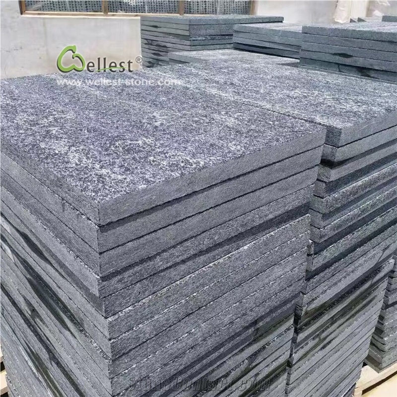 Qt020 Black Quartzite Natural Stone Paving Tile
