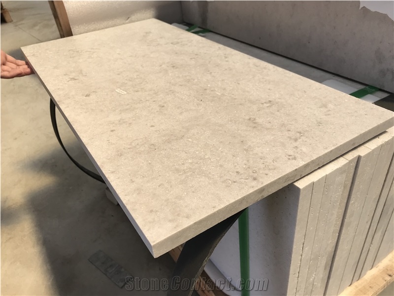 China Polar White Travertine Honed Tiles